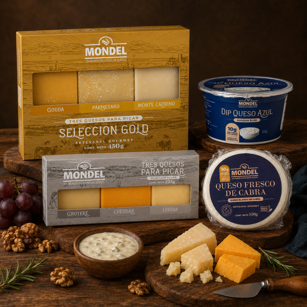 Selecciones y cubitos de queso Mondel
